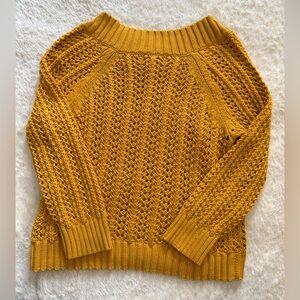 J. Crew Mustard Cable Knit Sweater